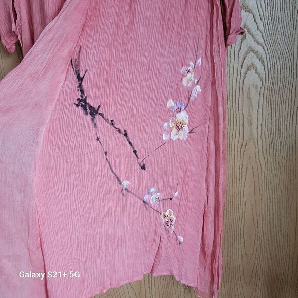 Jade & Cloud Silk blend pink fully lined dress womens size medium - Picture 2 of 6